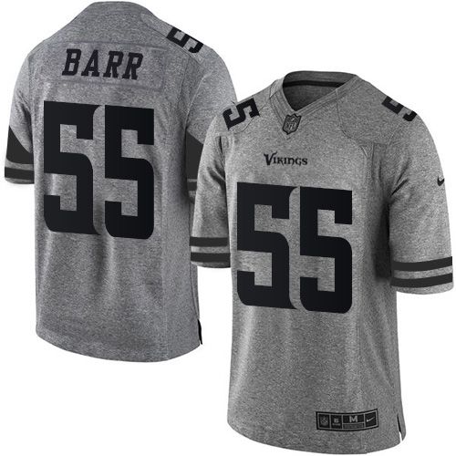 Nike Vikings #55 Anthony Barr Gray Men's Stitched NFL Limited Gridiron Gray Jersey - Click Image to Close